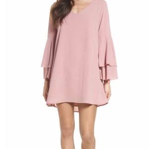 Nordstrom Mary & Mabel pink bell sleeve dress